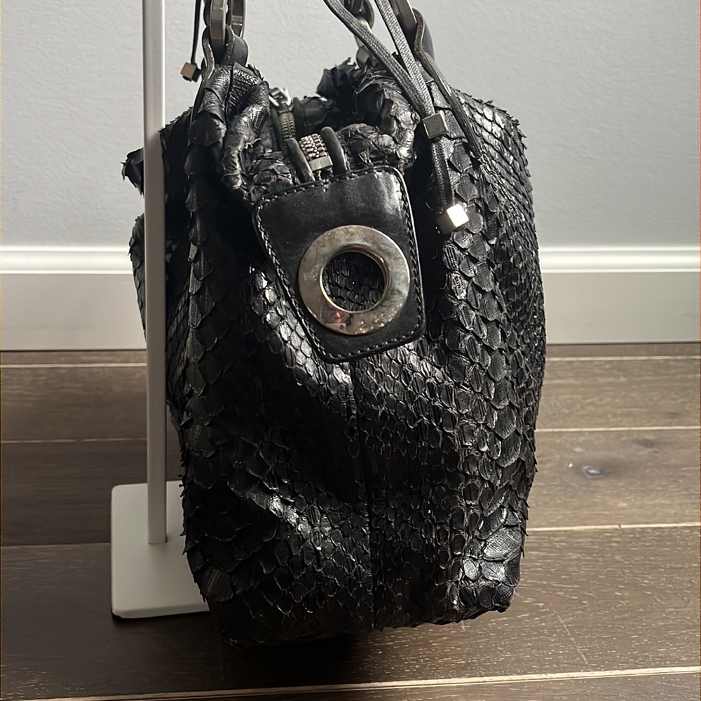 Pauric Sweeney Python Embossed Leather Handbag - image 5